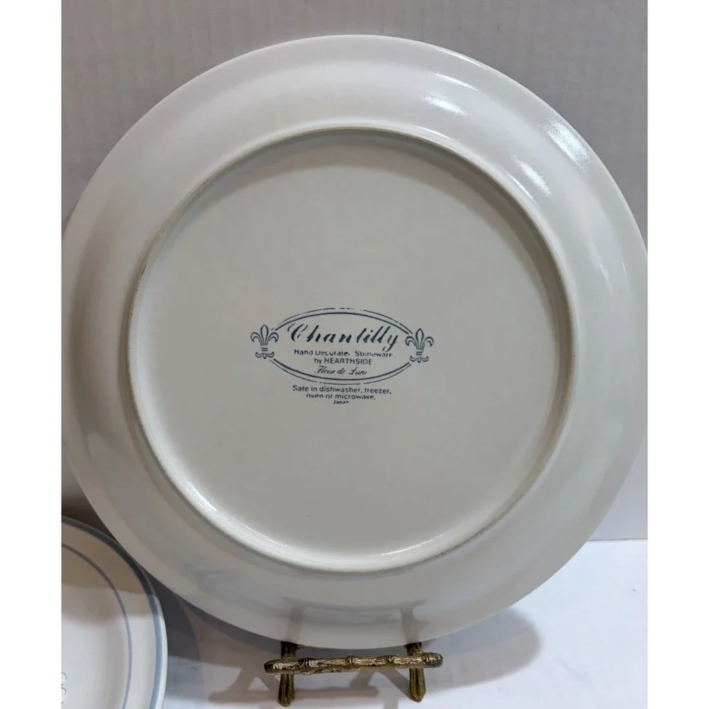 Set of  4 Hearthside Chantilly Floral Stoneware Dinner Plate Microwave Safe
